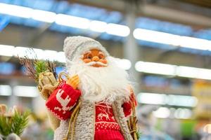 beautiful Santa Claus toy close-up , festive mood photo