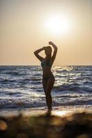 Silhouette of a girl at photo