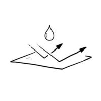 hand drawn water repellent surface icon doodle style vector