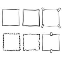 handdrawn doodle frame collection vector