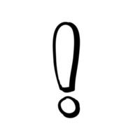 doodle exclamation mark symbol vector