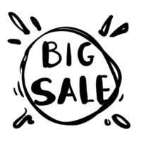 big sale balloon hand drawn doodle style vector