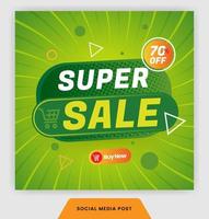 social media post super sale banner template design background with modern concept