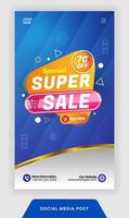 Soacial story super sale banner template design background with modern concept