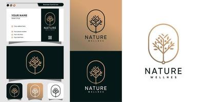 Nature beauty logo and business card design template, beauty, health, spa, yoga Premium Vector