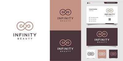 logotipo de belleza infinita y diseño de tarjeta de visita, belleza, infinito, concepto, vida, vector premium