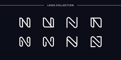 Monogram logo with line art style letter N, smooth, beauty, initial, monogram logo, line art logo, Premium Vector