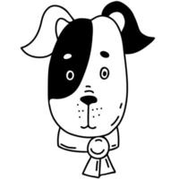 cute dog. Vector illustration in linear hand drawn doodle style