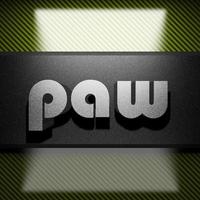 paw word of iron on carbon photo