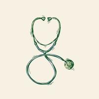 vintage classic medical stethoscope vector