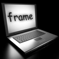 frame word on laptop photo