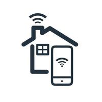 vector de línea de icono de hogar inteligente. diseño de símbolo de hogar inteligente