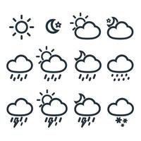 vector de icono de línea meteorológica. símbolo de condición climática aislado en un fondo blanco.