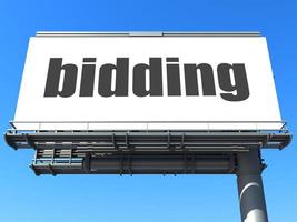 bidding word on billboard photo