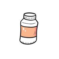 Hand drawn pill container element. vector