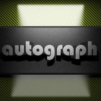 autograph word of iron on carbon photo