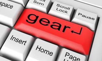 gear word on white keyboard photo