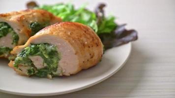 Baked chicken breast stuffed with cheese and spinach video