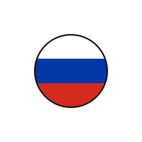 ilustración de vector de diseño de bandera de rusia redonda.