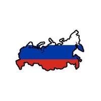 rusia mapa bandera diseño vector aislado sobre fondo blanco