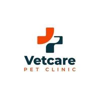 logotipo de cuidado veterinario. clínica salud hospital logo vector