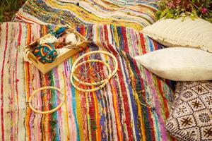 hippie attributes in boho style lie in nature photo