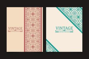 intage geometric pattern cover set vector