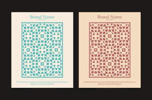 intage geometric pattern cover set vector