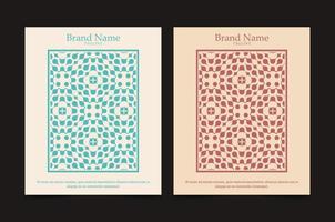 intage geometric pattern cover set vector