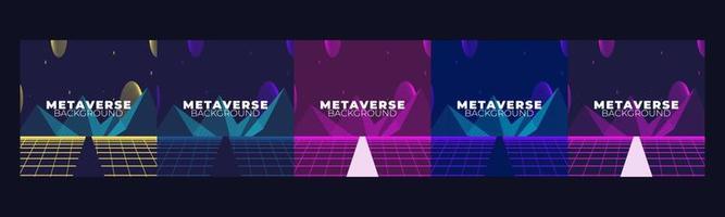 Set of Concept of Future digital technology metaverse vector