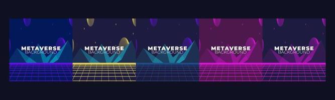 Set of Concept of Future digital technology metaverse vector