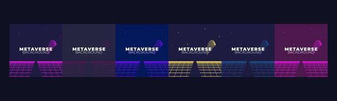 Set of Concept of Future digital technology metaverse vector