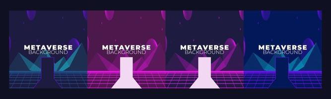 Set of Concept of Future digital technology metaverse vector