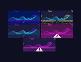 conjunto de inicio de negocios y pasos hacia la puerta futura vector