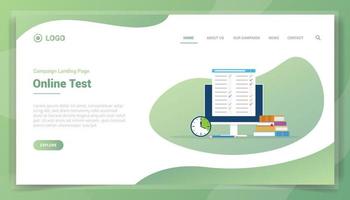 online test concept for website template landing homepage vector