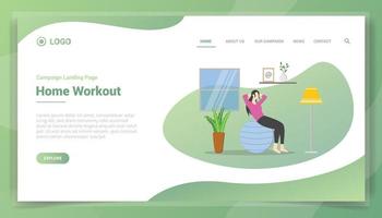 home workout concept for website template landing homepage vector