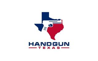 Logo handgun texas on white background vector