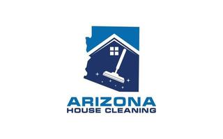 logo servicio de limpieza de casas de arizona vector
