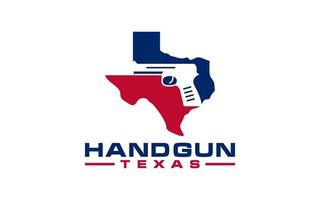Logo handgun texas on white background vector