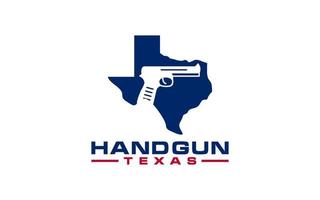 Logo handgun texas on white background vector