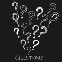 Set of hand drawn question marks. doodle questions marks set. vector illustration.