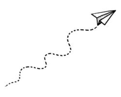 Set of doodle paper plane icon. Hand drawn Paper airplane. vector illustration.