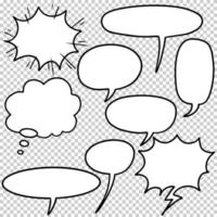 Hand drawn set of speech bubbles isolated . Doodle set element. Vector illustration.