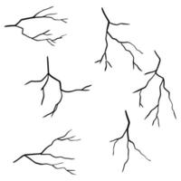 Set of hand drawn cracks Isolated on white background. vector illustration