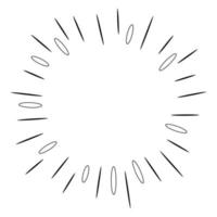 Starburst, sunburst  hand drawn. Design Element Fireworks Black Rays. Comic explosion effect. Radiating, radial lines. vector