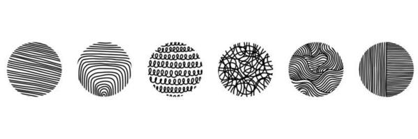 Hand drawn doodle shapes. round Abstract black Backgrounds or Patterns. vector illustration.