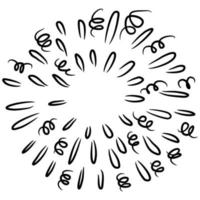 Starburst, sunburst  hand drawn. Design Element Fireworks Black Rays. Comic explosion effect. Radiating, radial lines. vector