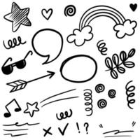 Hand drawn set doodle elements for concept design isolated on white background. vector illustration.