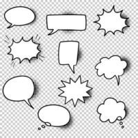 Hand drawn set of speech bubbles isolated . Doodle set element. Vector illustration.
