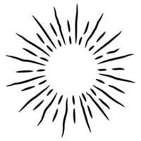 Starburst, sunburst  hand drawn. Design Element Fireworks Black Rays. Comic explosion effect. Radiating, radial lines. vector